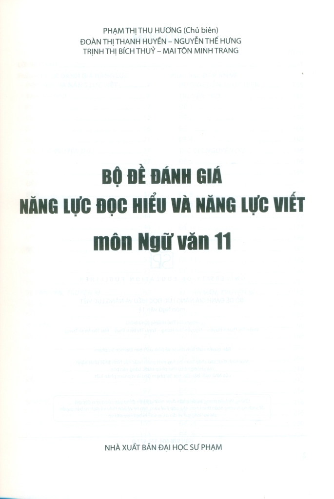 BỘ ĐỀ ĐÁNH GIÁ NĂNG LỰC ĐỌC HIỂU VÀ NĂNG LỰC VIẾT MÔN NGỮ VĂN LỚP 11 (Theo chương trình GDPT 2018)